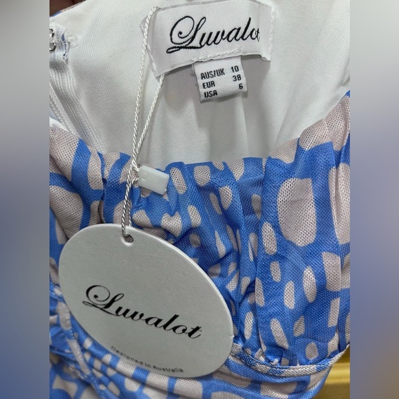 Luvalot (Hello Molly) blue & white mini dress- NWT - Picture 8 of 10